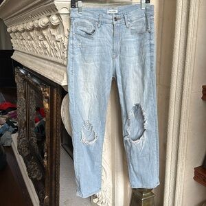 Good American Good Cuts Light Wash Ripped Jeans Size 6/28